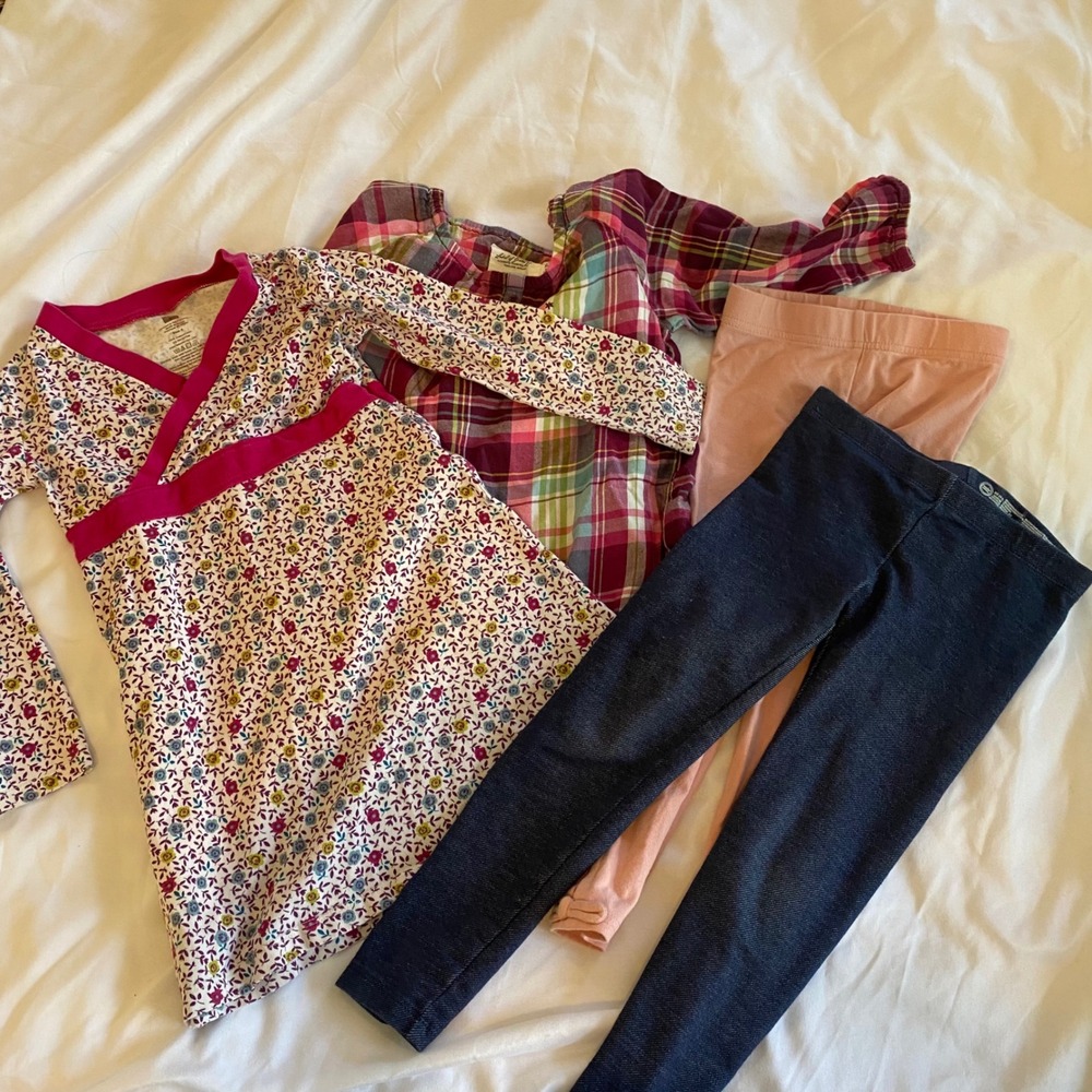 Tea Collection Dress Top Leggings Set Girls Outfit Bundle Playwear